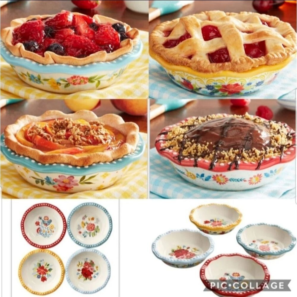 The Pioneer Woman Floral Medley 5.5-Inch Mini Pie Pans, 4-Pack